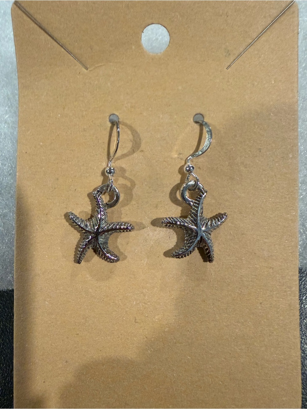 Silver Starfish Dangle Earrings NWOT